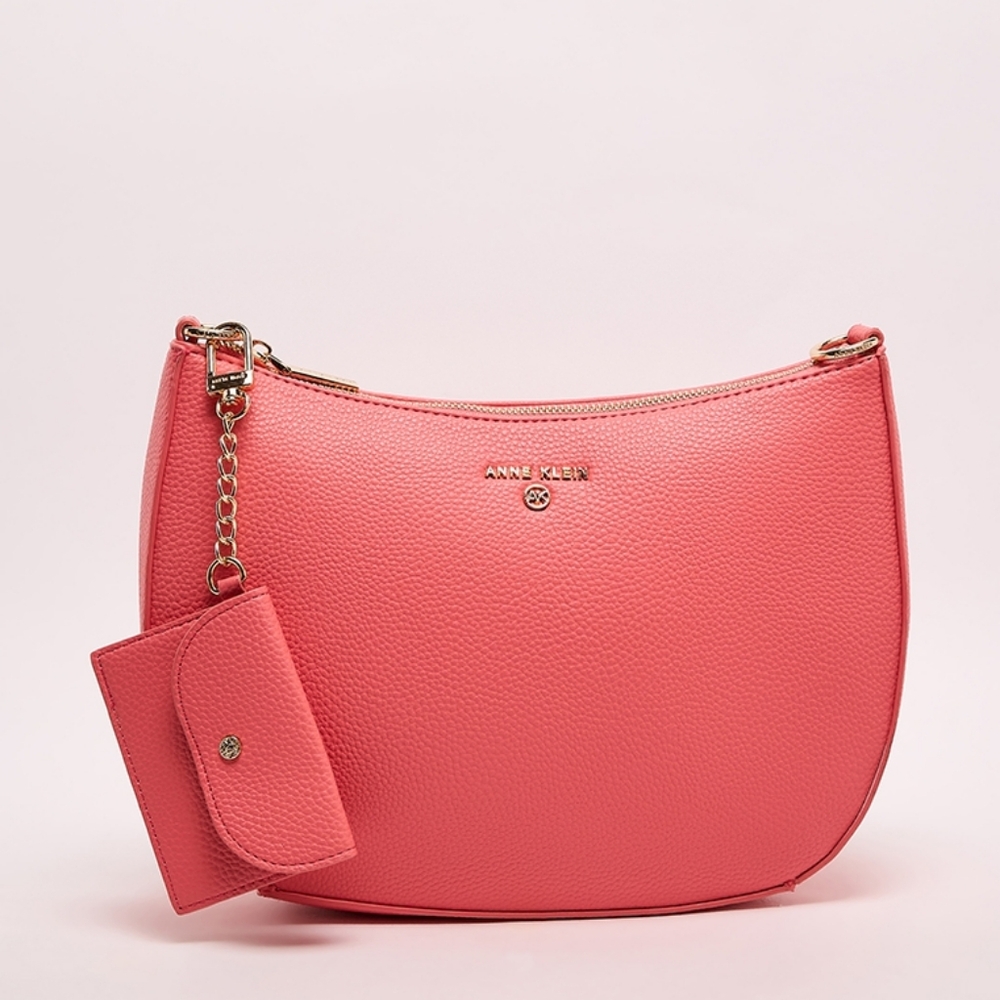 Anne Klein Pink Shoulder Bag Pre Loved Pink Dome Shaped Crossbody Like New